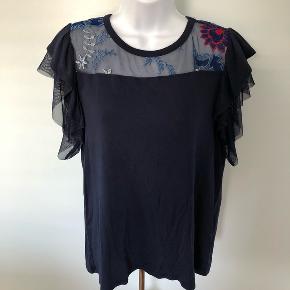 Kim & Cami Tops - NWOT Kim & Cami navy blue top